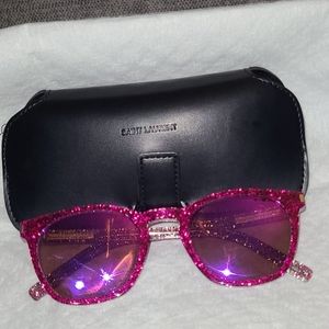 Saint Laurent Pink Glitter Glasses